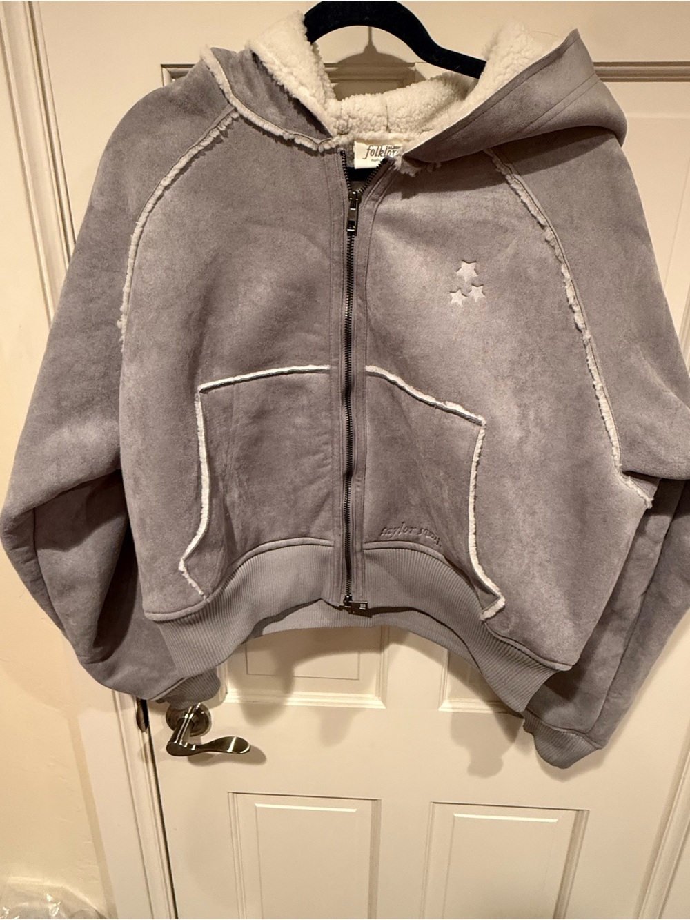 NWOT Taylor Swift Folklore Album Gray Faux Shearling Jacket XL